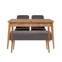Hanah Home Vina 0701 Conjunto de Mesa de Comedor Extensible y Sillas, Pino Atlántico y Antracita